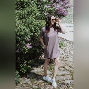 Pure Balanxed All Day Tee Dress in Fig Size S